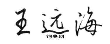 骆恒光王远海行书个性签名怎么写