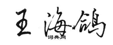 骆恒光王海鸽行书个性签名怎么写