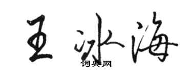 骆恒光王冰海行书个性签名怎么写