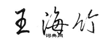 骆恒光王海竹行书个性签名怎么写
