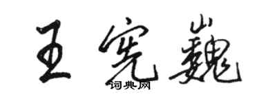 骆恒光王宪巍行书个性签名怎么写