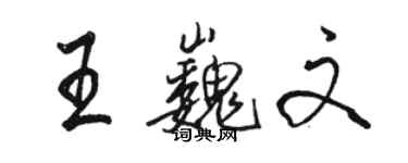 骆恒光王巍文行书个性签名怎么写