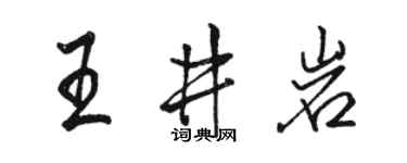 骆恒光王井岩行书个性签名怎么写