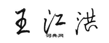 骆恒光王江洪行书个性签名怎么写