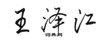 骆恒光王泽江行书个性签名怎么写