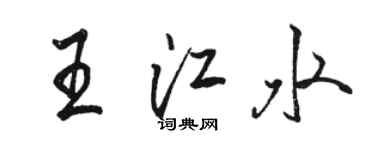 骆恒光王江水行书个性签名怎么写