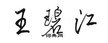骆恒光王碧江行书个性签名怎么写