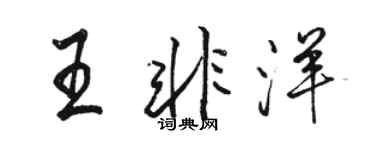 骆恒光王非洋行书个性签名怎么写