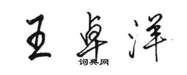 骆恒光王卓洋行书个性签名怎么写