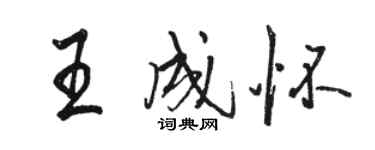 骆恒光王成怀行书个性签名怎么写