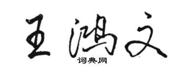 骆恒光王鸿文行书个性签名怎么写