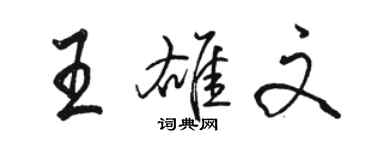 骆恒光王雄文行书个性签名怎么写