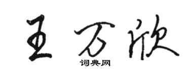 骆恒光王万欣行书个性签名怎么写