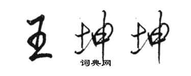 骆恒光王坤坤行书个性签名怎么写