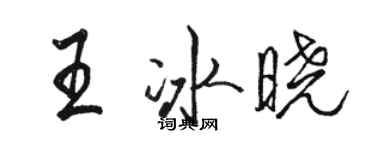 骆恒光王冰晓行书个性签名怎么写