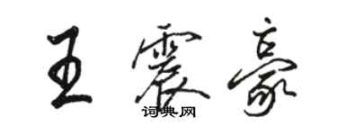 骆恒光王震豪行书个性签名怎么写