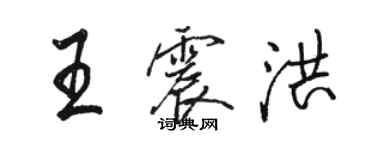骆恒光王震洪行书个性签名怎么写