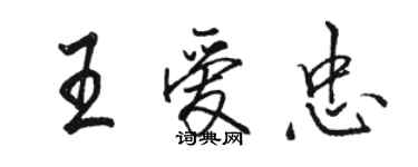 骆恒光王爱忠行书个性签名怎么写