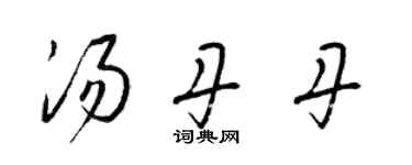 梁锦英汤丹丹草书个性签名怎么写