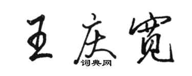 骆恒光王庆宽行书个性签名怎么写