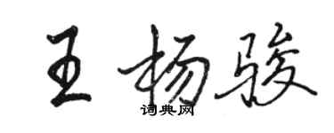 骆恒光王杨骏行书个性签名怎么写