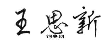 骆恒光王思新行书个性签名怎么写