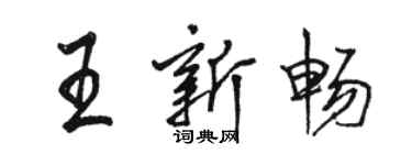 骆恒光王新畅行书个性签名怎么写
