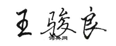 骆恒光王骏良行书个性签名怎么写