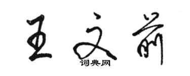 骆恒光王文前行书个性签名怎么写