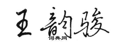 骆恒光王韵骏行书个性签名怎么写