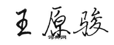 骆恒光王原骏行书个性签名怎么写