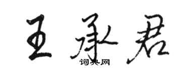 骆恒光王承君行书个性签名怎么写