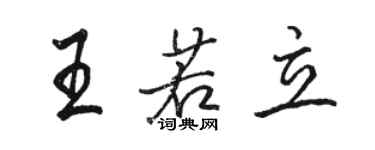 骆恒光王若立行书个性签名怎么写
