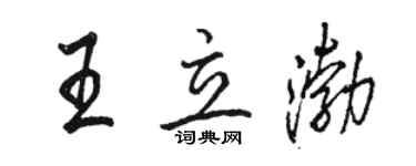 骆恒光王立渤行书个性签名怎么写