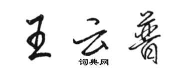 骆恒光王云普行书个性签名怎么写