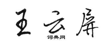 骆恒光王云屏行书个性签名怎么写