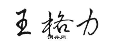 骆恒光王格力行书个性签名怎么写