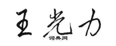 骆恒光王光力行书个性签名怎么写