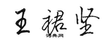 骆恒光王裙坚行书个性签名怎么写
