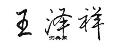 骆恒光王泽祥行书个性签名怎么写