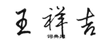 骆恒光王祥吉行书个性签名怎么写