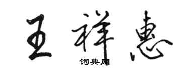 骆恒光王祥惠行书个性签名怎么写