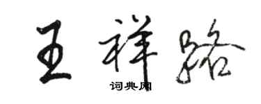 骆恒光王祥路行书个性签名怎么写