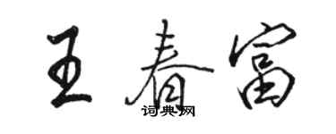 骆恒光王春富行书个性签名怎么写