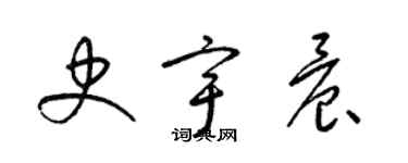 梁锦英史宇晨草书个性签名怎么写