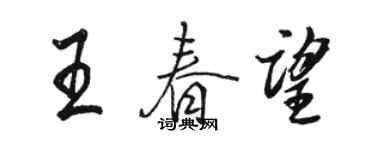 骆恒光王春望行书个性签名怎么写