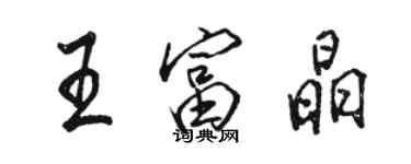 骆恒光王富晶行书个性签名怎么写