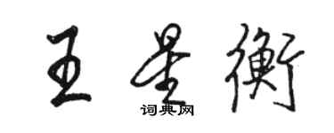 骆恒光王星衡行书个性签名怎么写