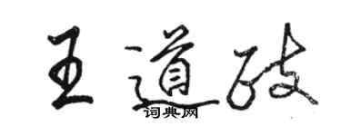 骆恒光王道政行书个性签名怎么写