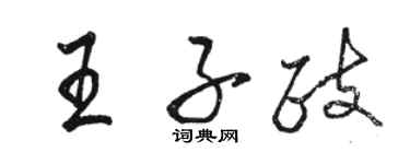 骆恒光王子政行书个性签名怎么写